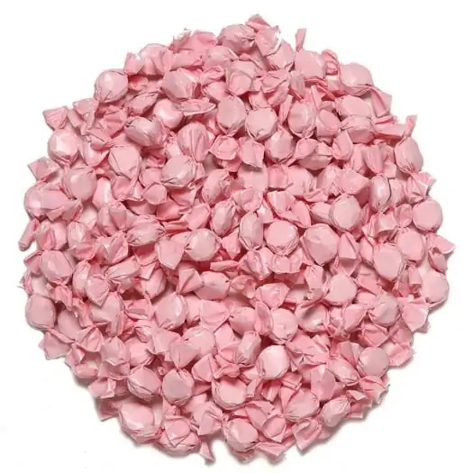 1-Pound Bag of Baby Pink Color Themed Kosher Candies Individually Wrapped Strawberry Fruit-Flavored Taffies NET WT 454g, About 96 Pieces Baby Pink Foils Chewy Taffy Candy 
