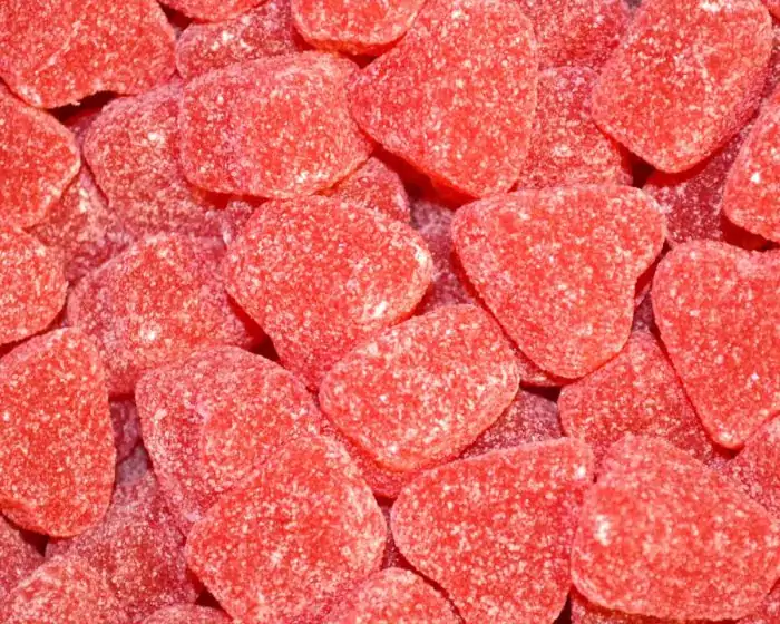 1kg schokoherzen Jelly Mix Medium White-Red Gloss Heart schokodragees 