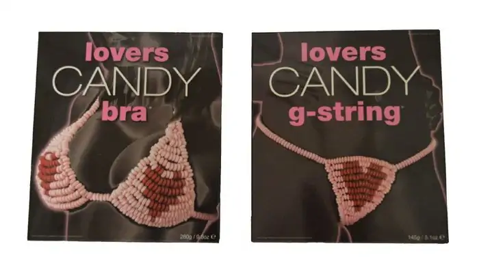 Lovers Candy Bra and G String Combo - 1 Unit