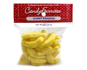CandyFavorites Gummi Bananas 4.5 oz. Hang Bags - 6 / Box