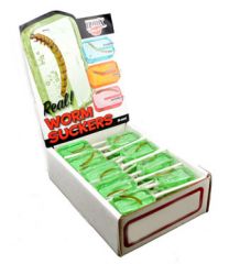 Sugarfree Apple Flavored Lollipop with a Worm - 36 / Box