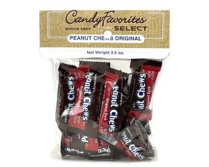  Dark Chocolate Peanut Chews "Select Label" 3.5 oz.. Peg Bags - 6 / Box