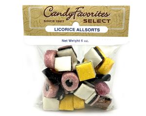 CandyFavorites Licorice Allsorts "Select Label" 6 oz. Peg Bags - 6 / Box