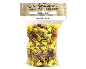 CandyFavorites Mary Jane Candy "Select Label" 5.5 oz. Peg Bags  - 6 / Bags