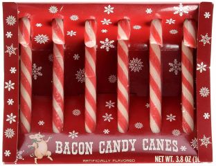 Bacon Flavored Candy Canes - 1 Box