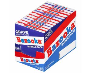 Bazooka Original and Grape Bubble Gum Throwback Mini Wallet Pack - 12 / Box