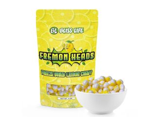 Bliss Life Fremon Heads Freeze Dried Lemon Candy 3 oz. Bags - 5 / Case
