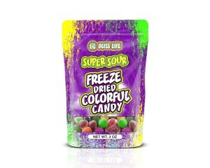 Bliss Life Super Sour Freeze-Dried Colorful Candy 3 oz. Bag - 5 / Box