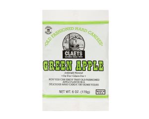 Claeys Green Apple Old Fashion Candy 6 oz. Bag - 6 / Bags