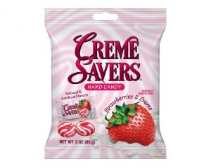 Creme Savers 3 oz. Strawberry & Creme Hard Candy Bags - 12 / Case