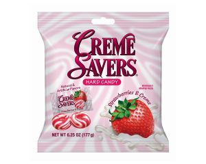 Creme Savers Strawberry & Creme 6.25 oz. Hard Candy Bags  - 12 / Case