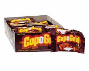 A candy classic from the 1950s, Cup-o-Gold Candy Bars combines a delicious mixture of Almond, Chocolate, Coconut, and Marshmallow!