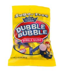 Dubble Bubble Sugarfree Gum Bags have about twenty (20) wraped pieces in every 3.25 oz. bag