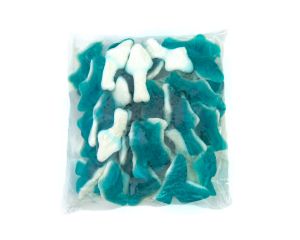 Hand Packed Gummi Blue Sharks 8 oz. Bags - 6 / Box