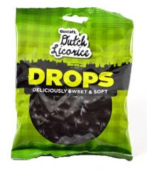 Gustaf's Soft Black Licorice Drops Bags - 12 / Case