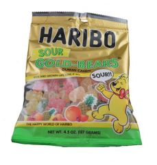 Haribo Sour Gold-Bears Gummi Bear Candy - 12 / Case