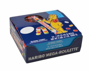 Haribo Mega Roulette Gummi Candy Rolls - 24 / Box