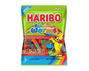 Haribo Rainbow Worms 5 oz. Share Size Bags – 12 / Box
