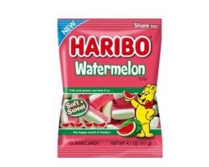 Haribo Soft & Sweet Watermelon 4.10 oz. Peg Bag - 12 / Box