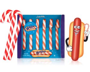 Hot Dog Candy Canes 6 Count Tray - 1 / Box