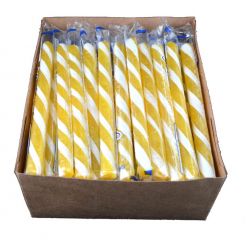 Old Fashion Lemon Candy Sticks are 5" tall and weigh 5 ounces