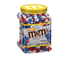 M&M's ® Patriotic Peanut Mix Milk Chocolate Candies Pantry Size 62 oz. Jar - 1 Unit