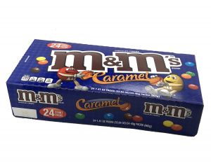 M&M's Caramel Chocolate Candies 1.41 oz. Bags - 24 / Box