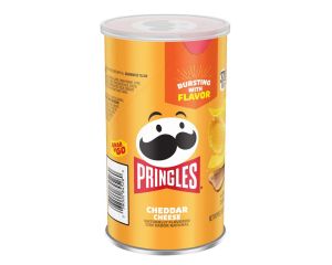 Pringles Cheddar Cheese Potato Crisps Grab n' Go 2.5 oz. Cans- 12 / Box