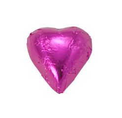 Foil Wraped Pink Dark Chocolate Hearts - 2 lb.