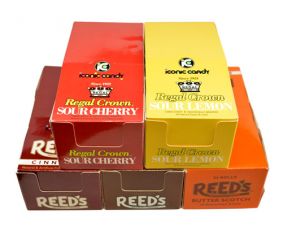 Regal Crown & Reeds Hard Candy Rolls 5 Box Retro Pack - 120 / Case