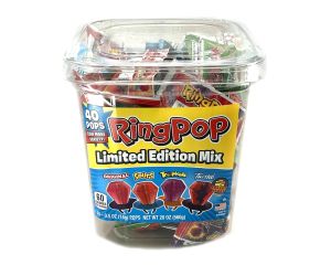Topps Ring Pops Limited Edition Mix Jar - 44 ct. | Net Weight 0.5 oz.