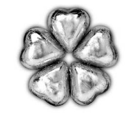Silver Foil Wrapped Chocolate Hearts  - 2 lb.