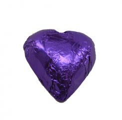Foil Wrapped Purple White Chocolate Hearts - 2 lb.