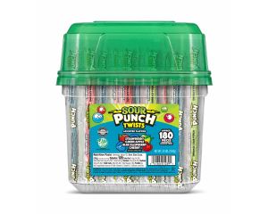 American Licorice Wrapped Sour Punch Twists 3.9 lb. Jar - 180 ct.