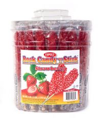 Strawberry Red Rock Candy on a Stick - 36 / Jar