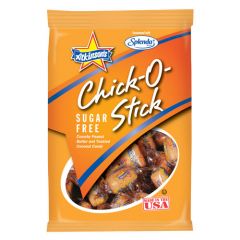 Chick O Sticks Sugarfree Peanut Butter and Toasted Coconut Candy 3.75 oz. Bags - 12 / Case