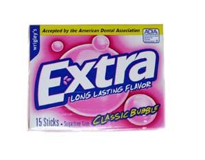 Extra Sugarfree Bubble Gum Slim Pack - 10 / Box