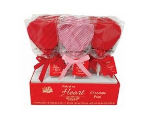 Valentine All My Heart Chocolate Pops - 12 / Box