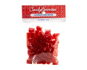 Licorice Bites Red Cherry 6 Ounce Peg Bags - 6 / Box