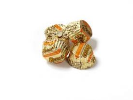 Mini Reese's Peanut Butter Cups are packed in five pound bags with approximately 65 pieces per pound