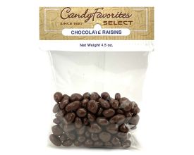 Chocolate Raisins "Select Label" 4.5 oz. Peg Bags - 6 / Box