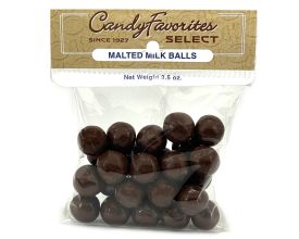 Malted Milk Balls "Select Label" 3.5 oz. Peg Bags - 6 / Box | CandyFavorites Exclusive
