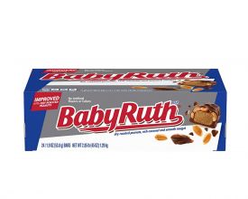 Baby Ruth 1.9 oz. Candy Bar | Improved with Dry Roasted Peanuts  - 24 / Box
