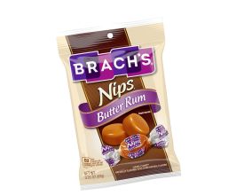 Brach's Nips Butter Rum Hard Candy 3.5 oz. Bags - 12 / Case