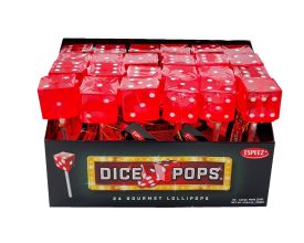 Cherry Gourmet Dice Lollipops | Las Vegas Suckers - 24 / Box