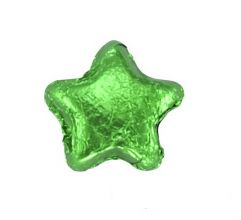 Foil Wrapped Green Chocolate Stars -  2 lb.