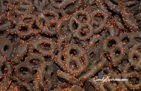 Halloween Chocolate Pretzels are packed in 5 lb. bags with about 75 pieces per pound