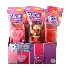 2014 Valentine's Pez Dispensers are packed with 12 units per box. Each unit comes with two pckages of Pez Refill Candy