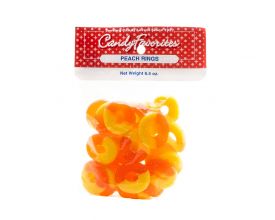 Gummi Peach Rings 6.5 Ounce Peg Bags - 6 / Box